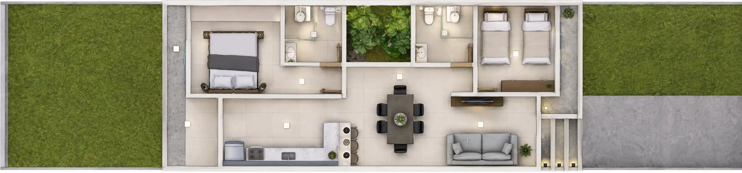 Planta baixa 1 do projeto Verona 6.1 - Frente 6